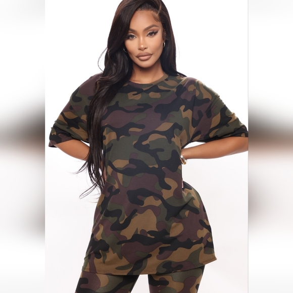 ๐FASHION NOVA Camo Leggin Set in Brown/Green Camo - Picture 1 of 11